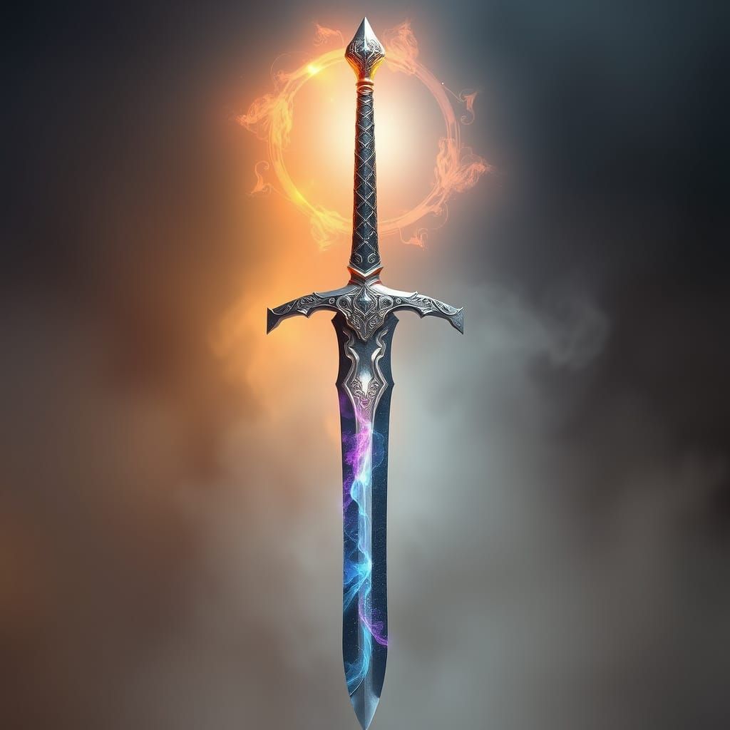 Mystical Excalibur Sword with Ethereal Aura