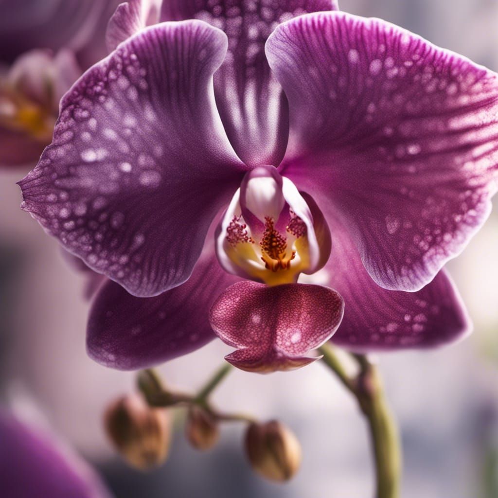 Detailed Orchid Matte Painting in Deep Color