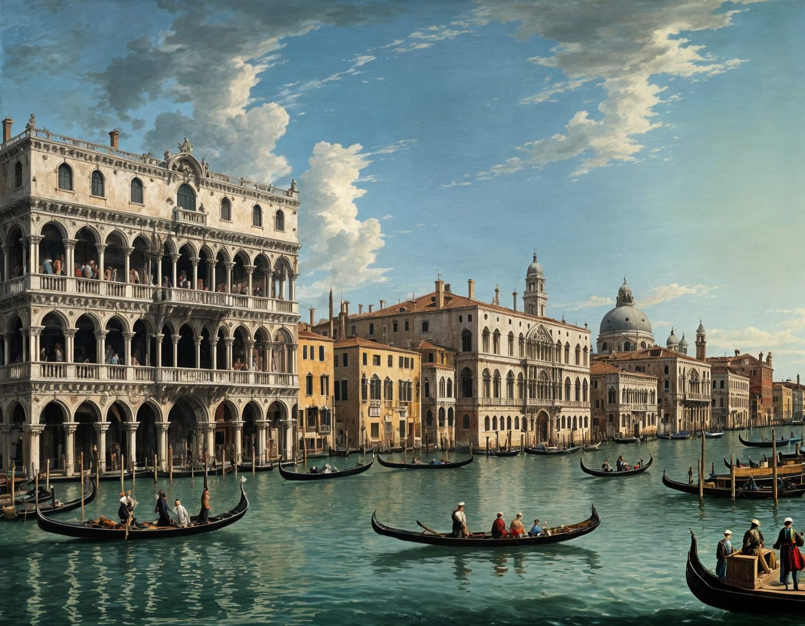 Venice Grand Canal View as Classic Oil Painting