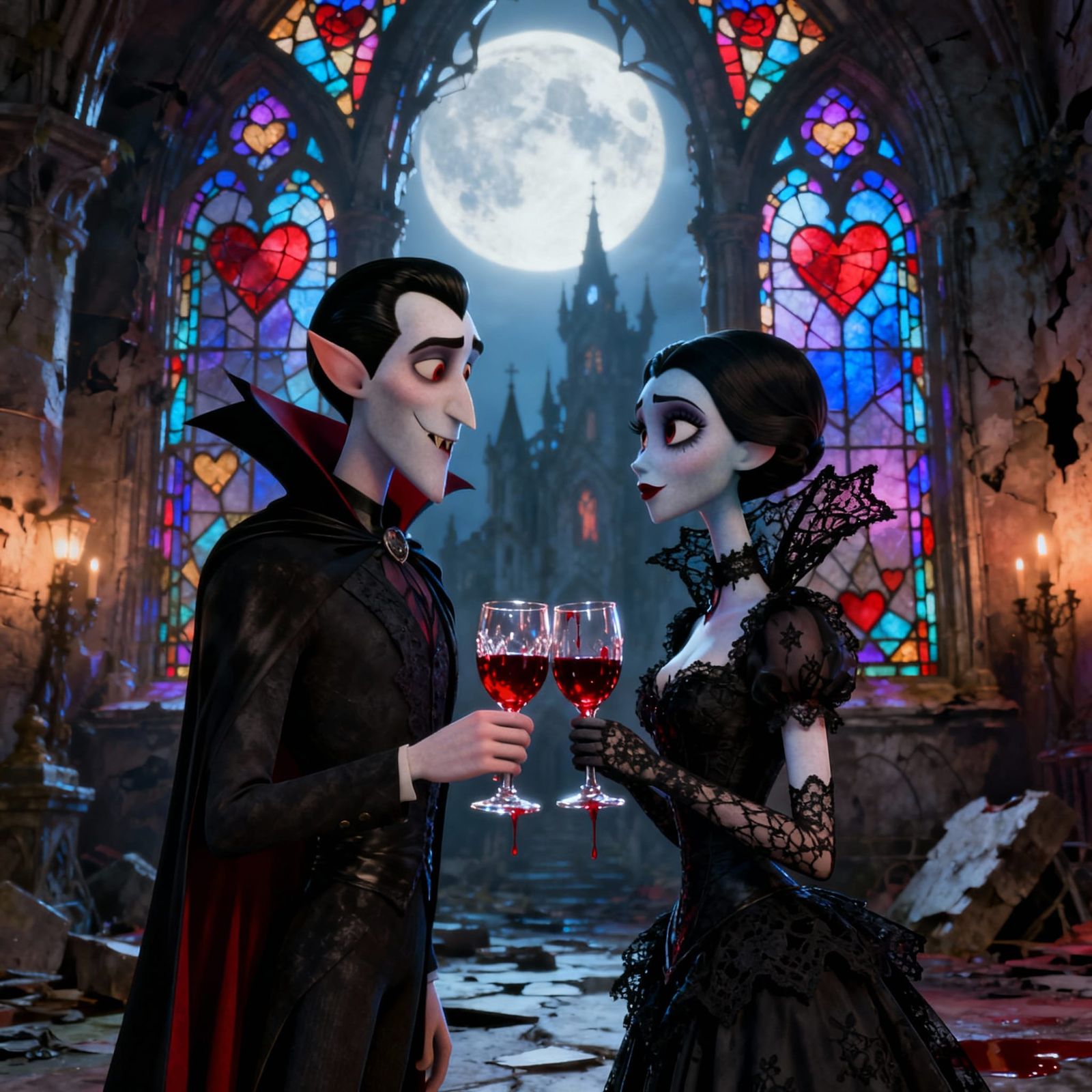 Disney Style Vampire Lovers Celebrate Valentine's Day