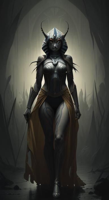 Ahsoka as Sinister Boogeyman in Dark Fantasy Art