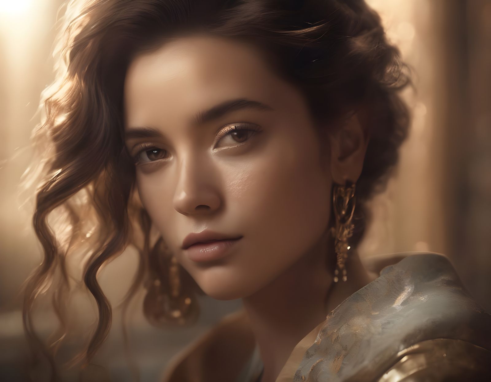 Gorgeous 3D Woman Portrait with Unique Composition