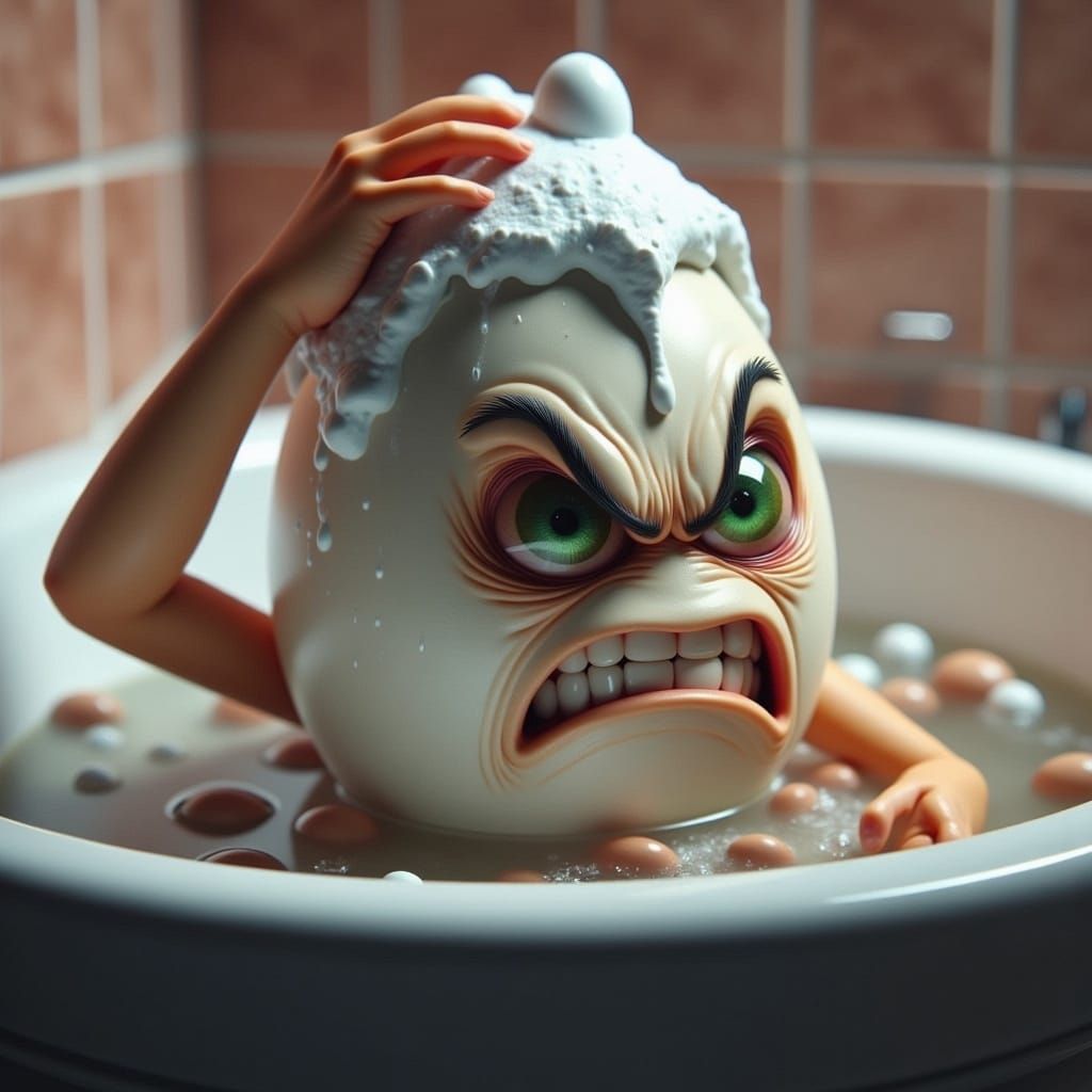 Angry Egg Washes Up in Soapy Rebellion