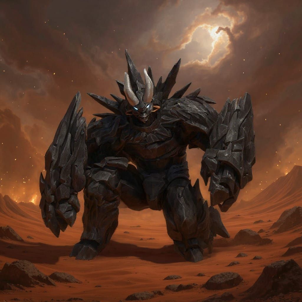 Iron Sand Battlefield in Stormy Fantasy Landscape