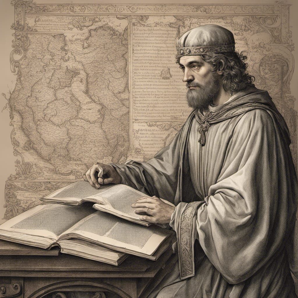 Medieval American Scholar: Detailed Portrait