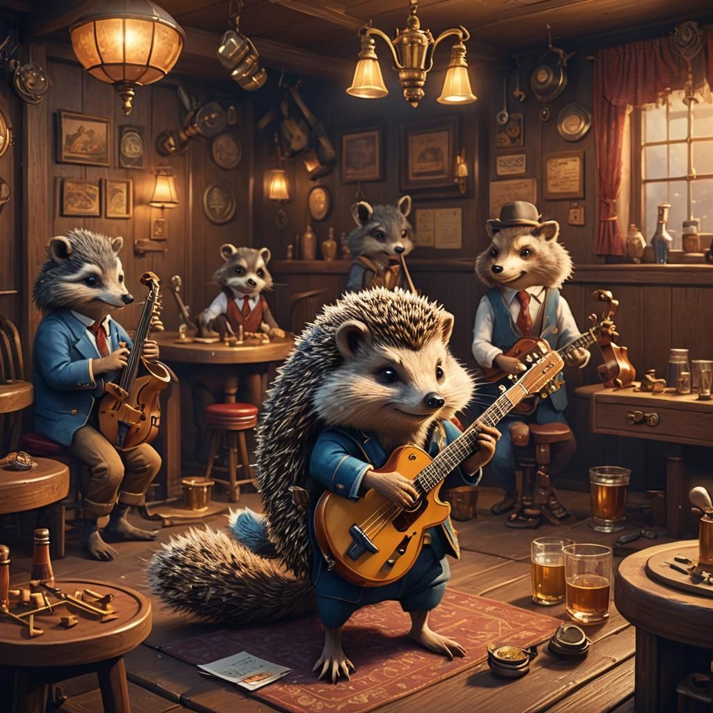 Jazz Trio Performs in 70's Tavern Concept Art
