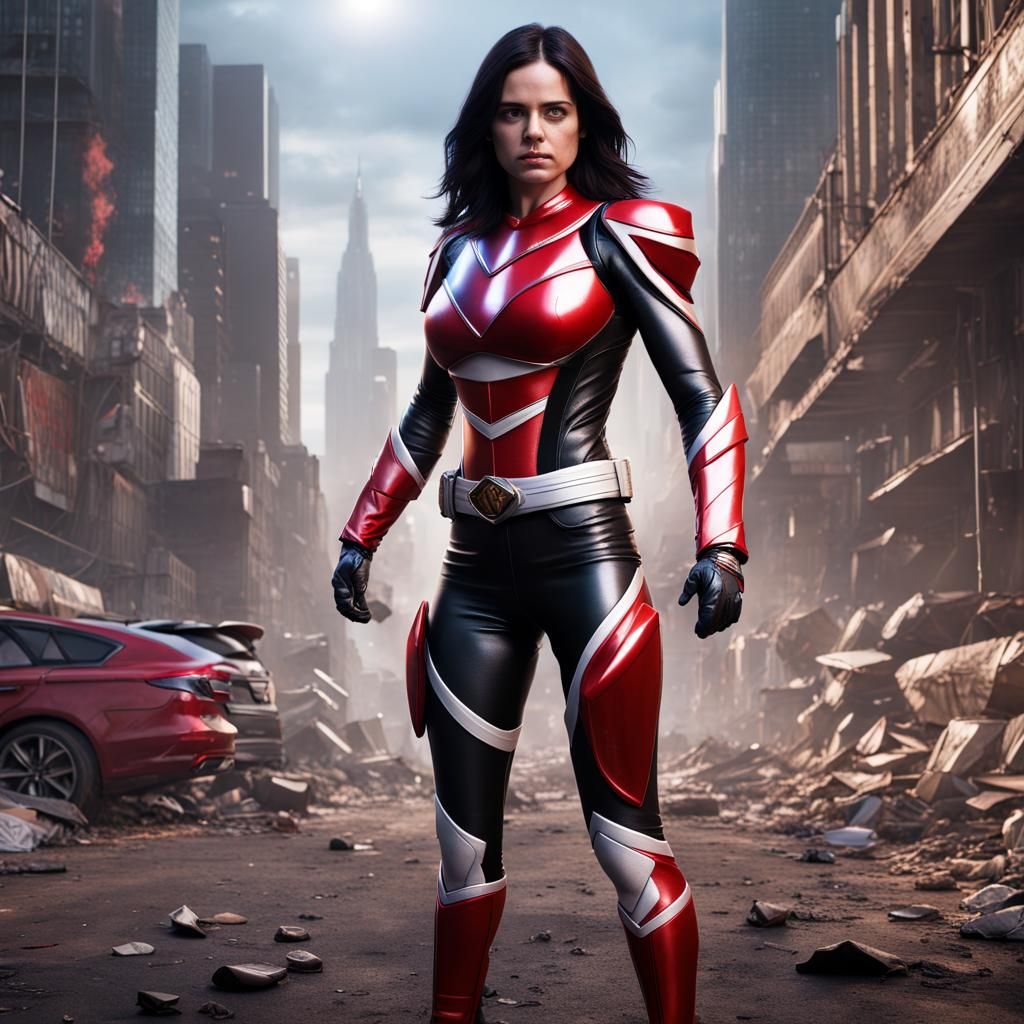 Hyperrealistic Jessica Jones as Power Ranger
