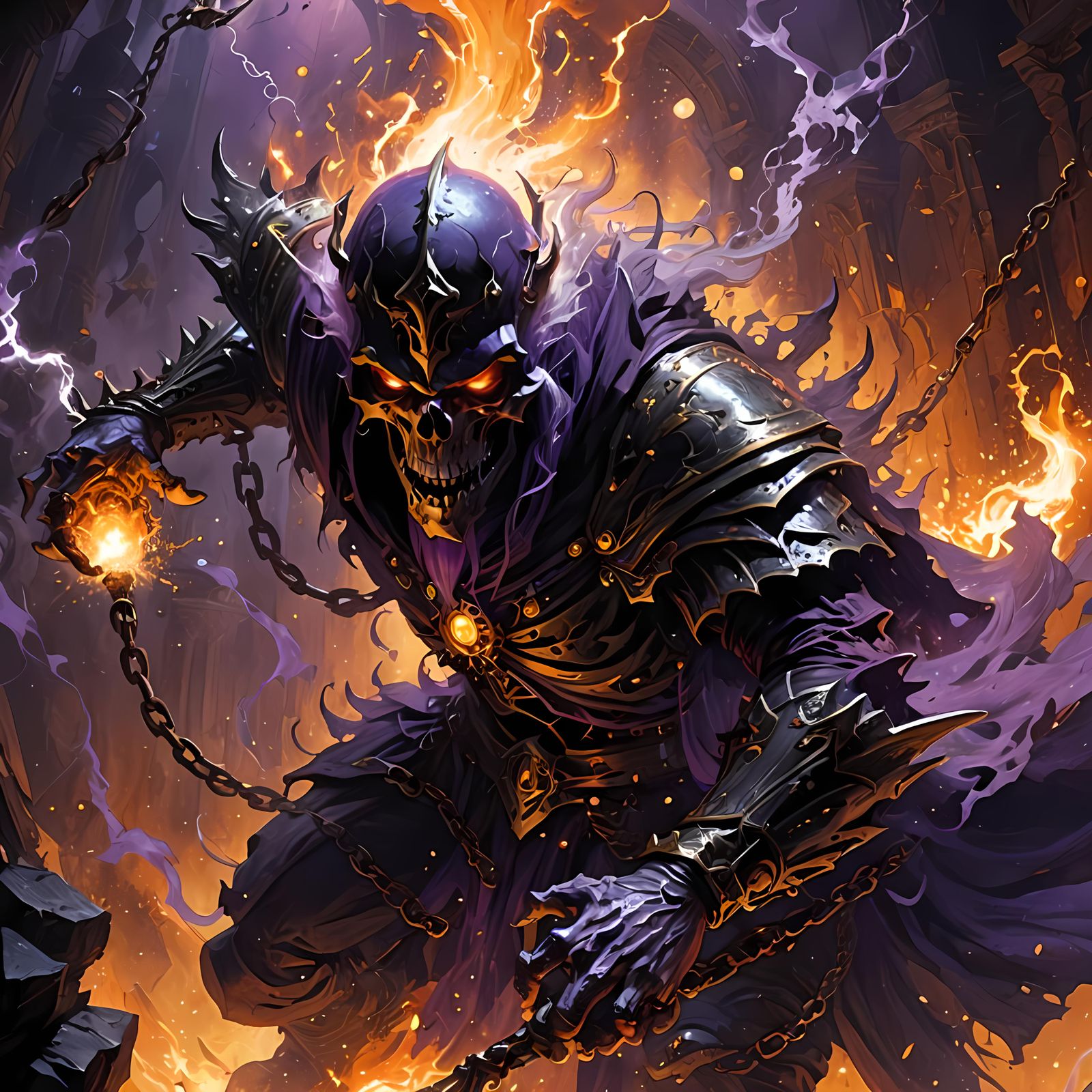 Lich Channeling Abyssal Magic in Arcane Dungeon