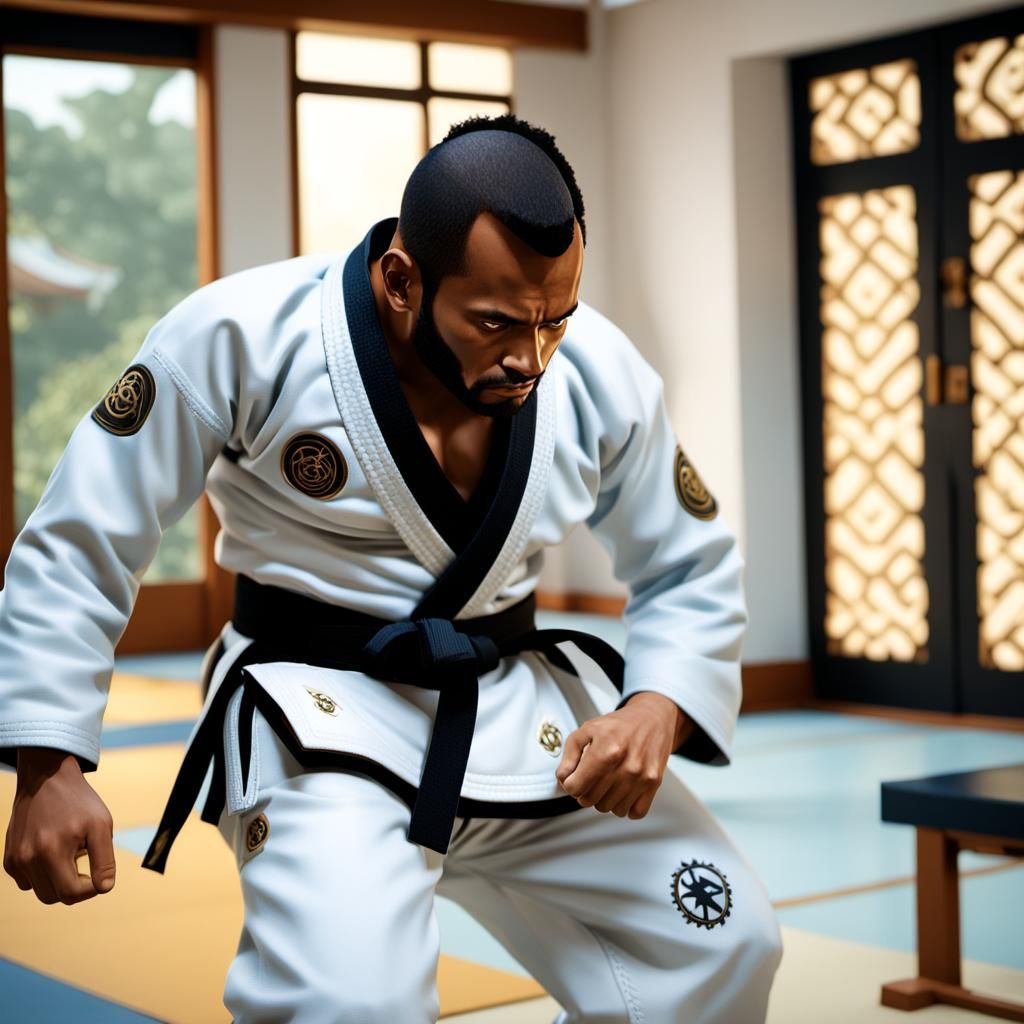 Jiu Jitsu Champion in Misty Dojo, Greg Rutkowski Style