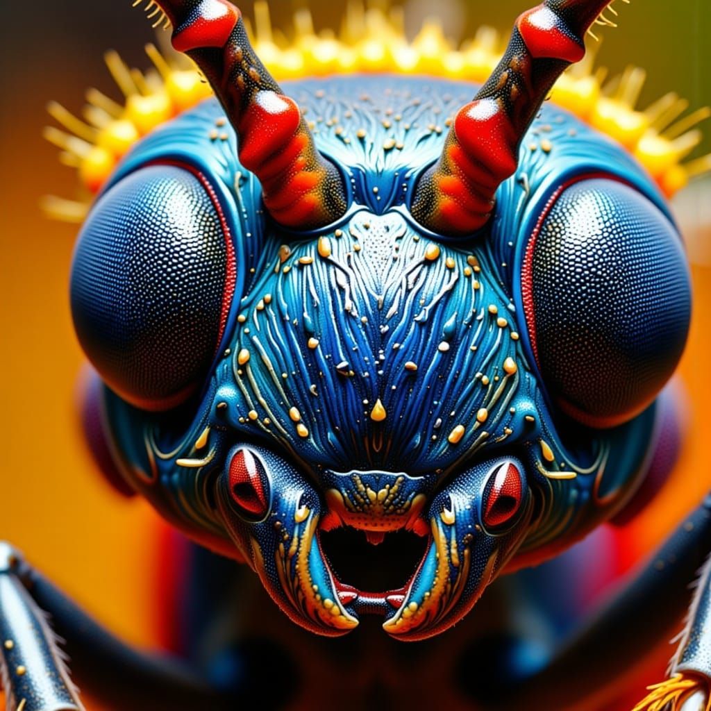 Whimsical Close-Up of a Friendly Ant's Face