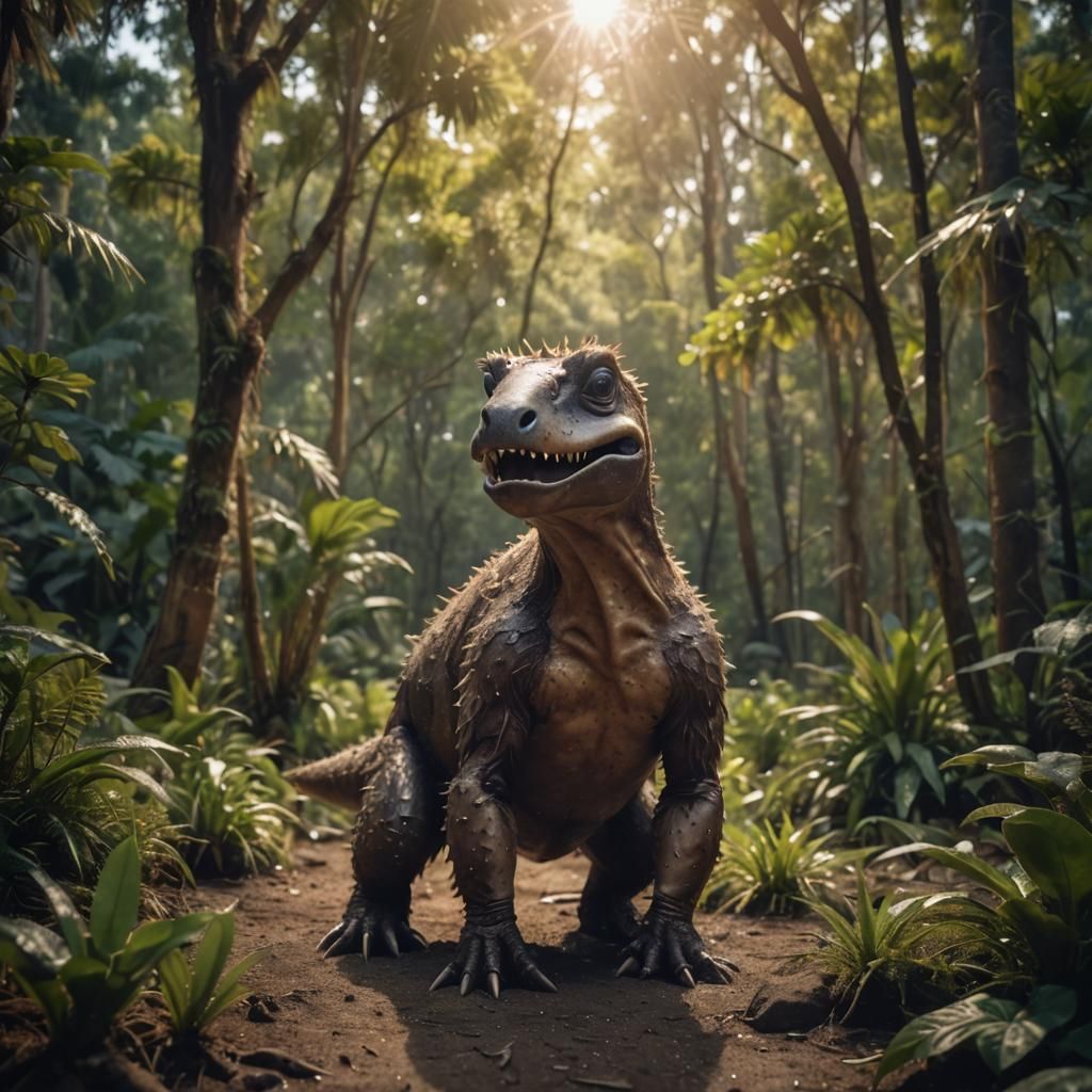 Armored Herbivore Creature with Platypus Face