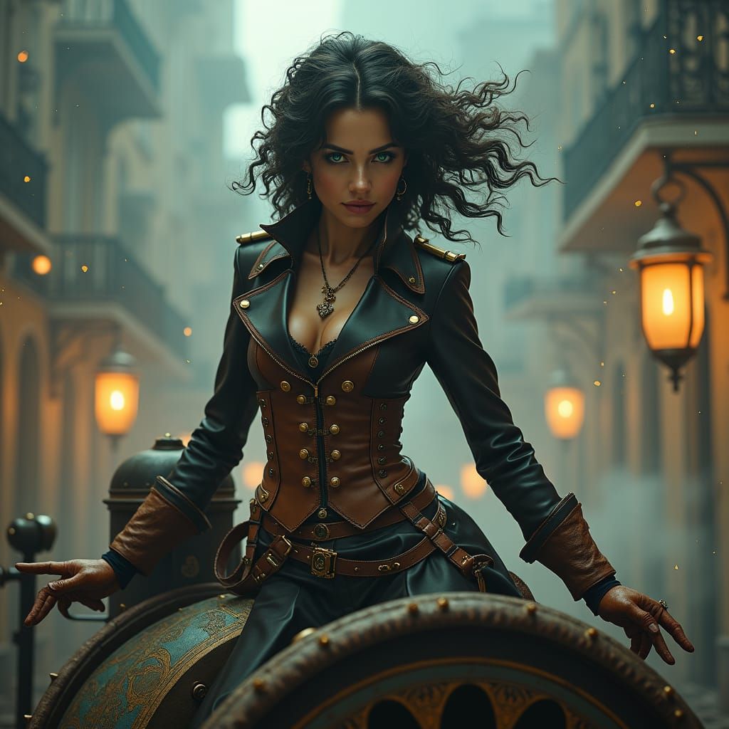 Steampunk Rogue in Victorian Metropolis