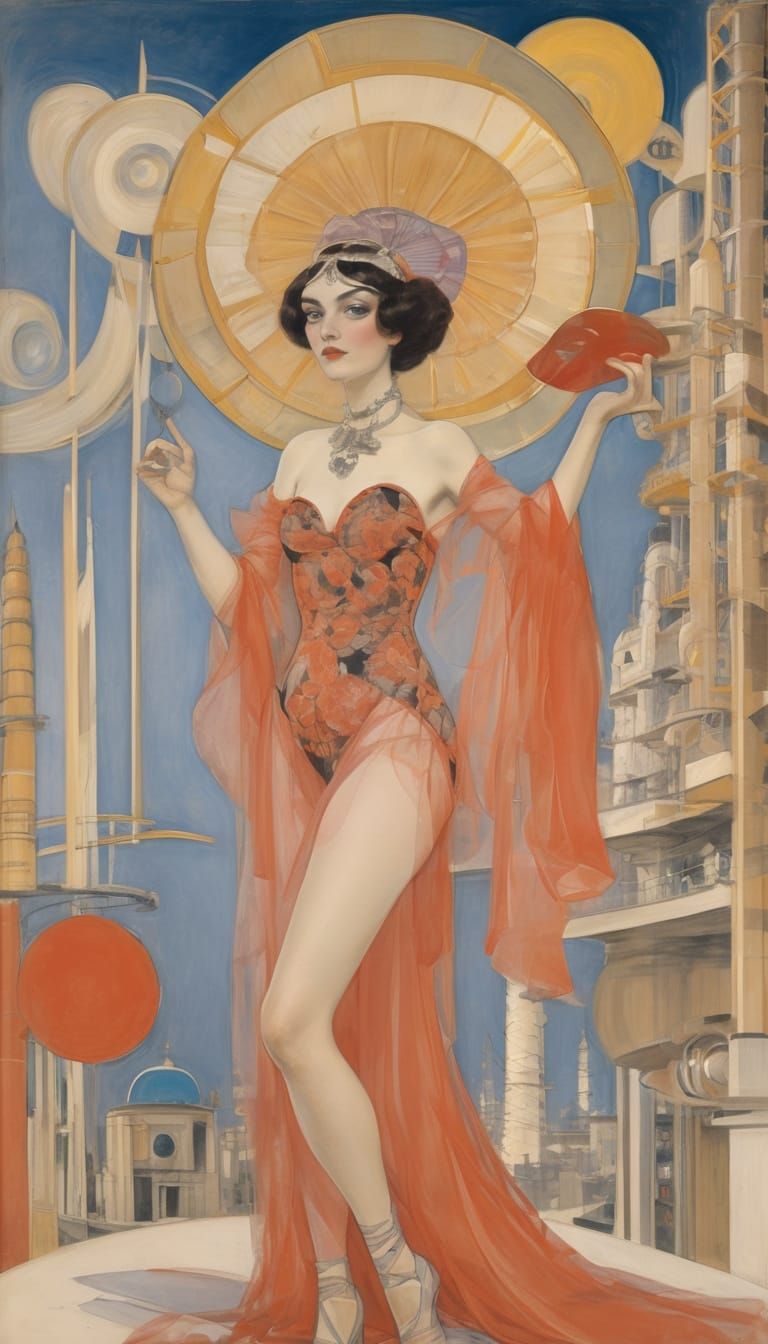 Constructivist Assemblage in Surreal Landscape