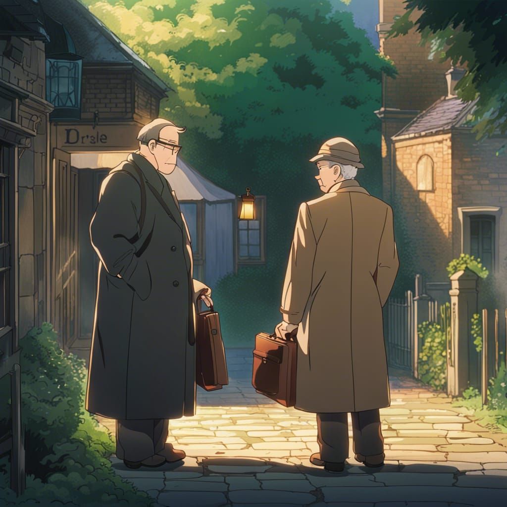 Father Brown and Sherlock Holmes in Anime Style