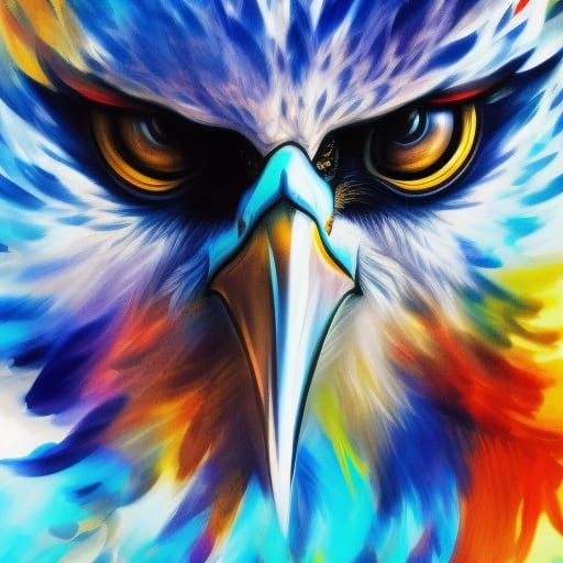 Hyperrealistic Eagles in Splash Art Style