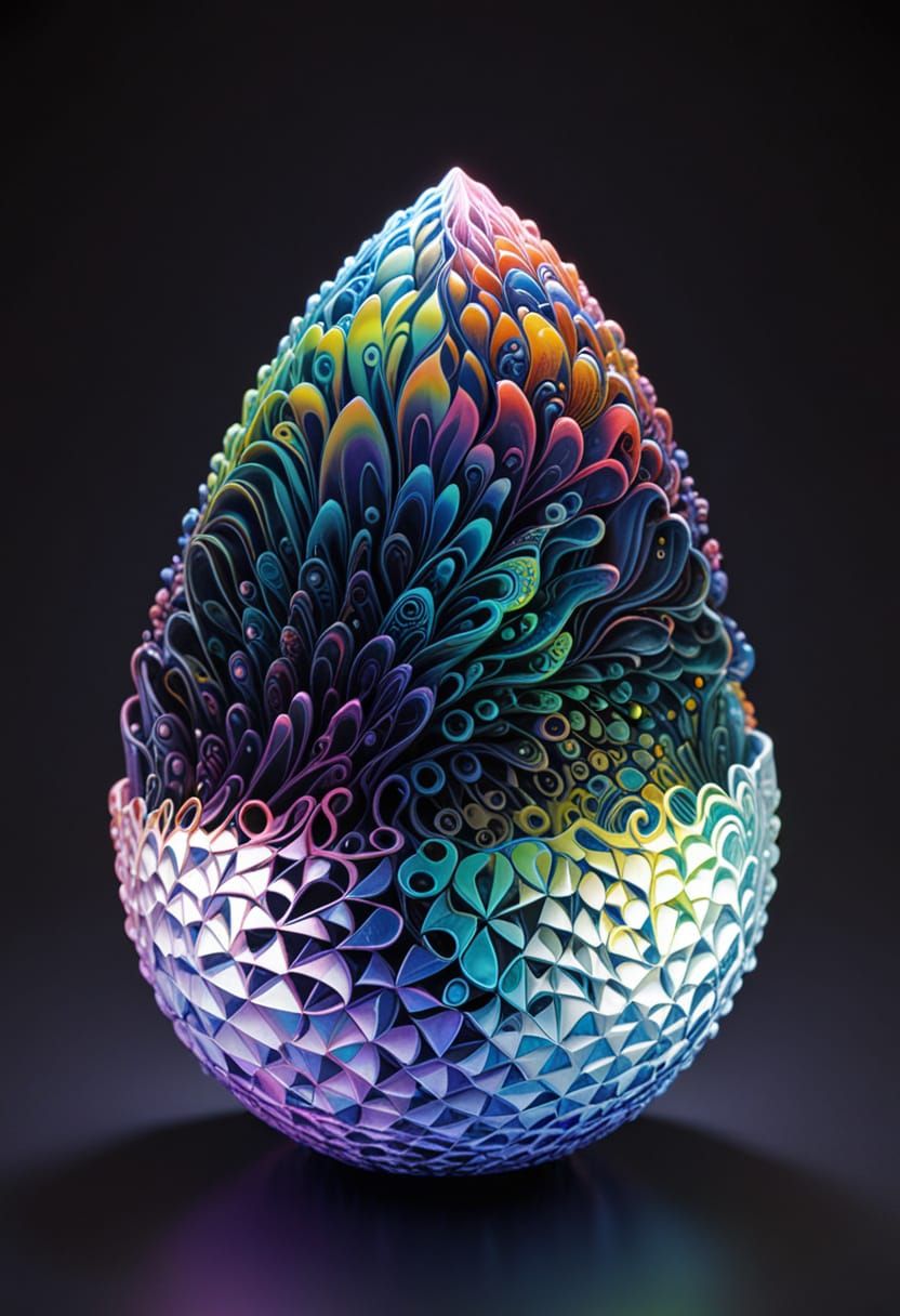 Psychedelic Zentangle with Holographic 3D Effects