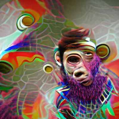 Trippy Abstract Monkey Man