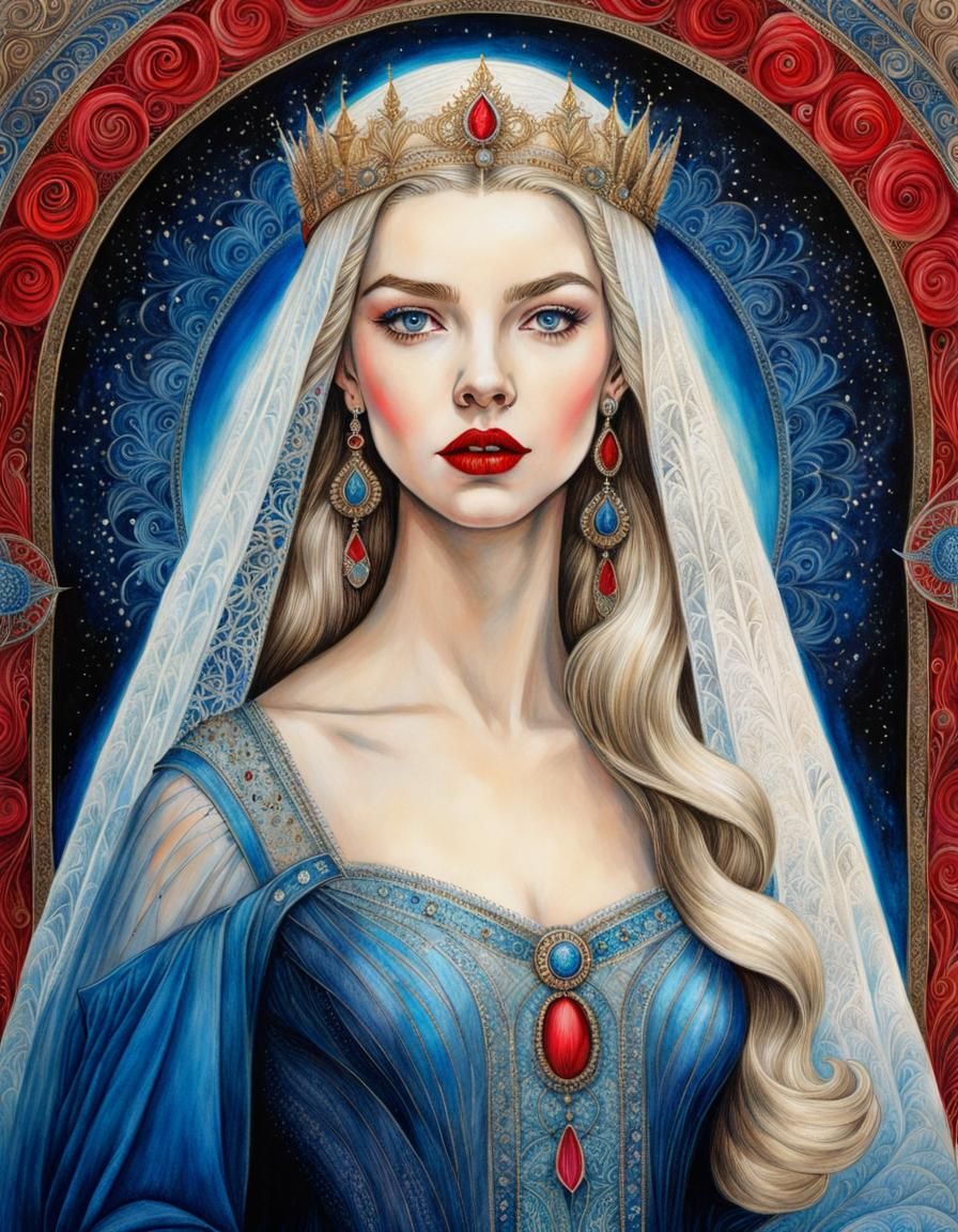 Classical Portrait of Anya Taylor-Joy in Pencil and Ink