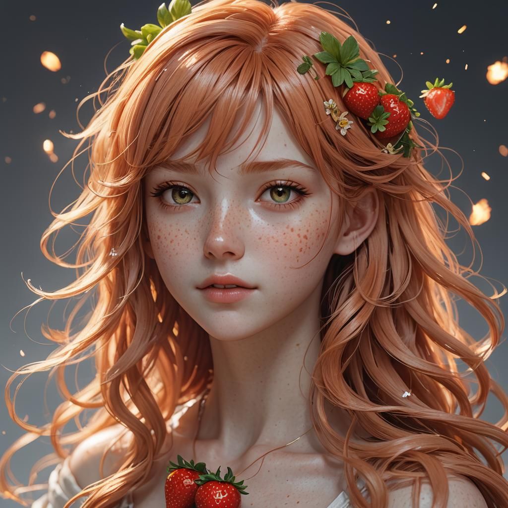 Fiery Freckled Fairy: 3D Anime Art