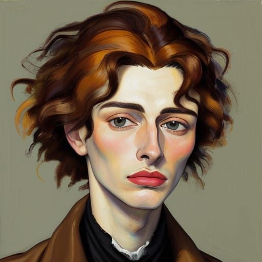 Emotional Expressionist Portrait with Vibrant Brushstrokes