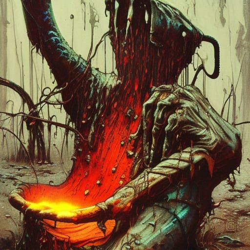 Creepy Campfire Art in Graffiti Style