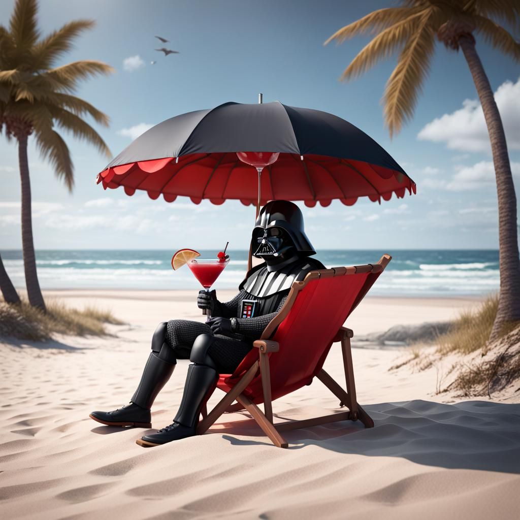 Darth Vader's Beach Vacation: Detailed Matte Painting