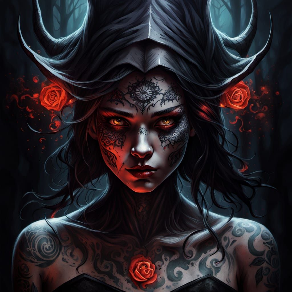 Ethereal Horror Witch in Dark Fantasy Frame