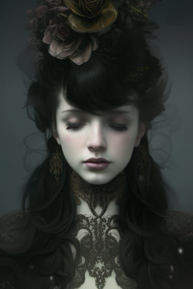 Ornate Floral Tattoo in Neo-Victorian Style