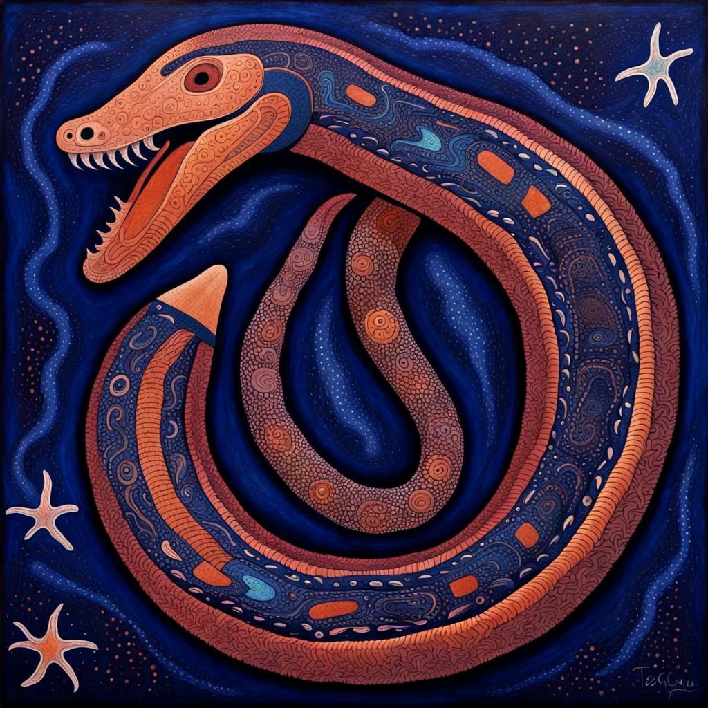 Avanyu Serpent Emerges in Tewa Pueblo Style