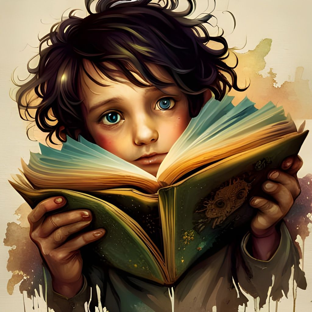 Boy Reads by Firefly Light: Iridescent Masterpiece