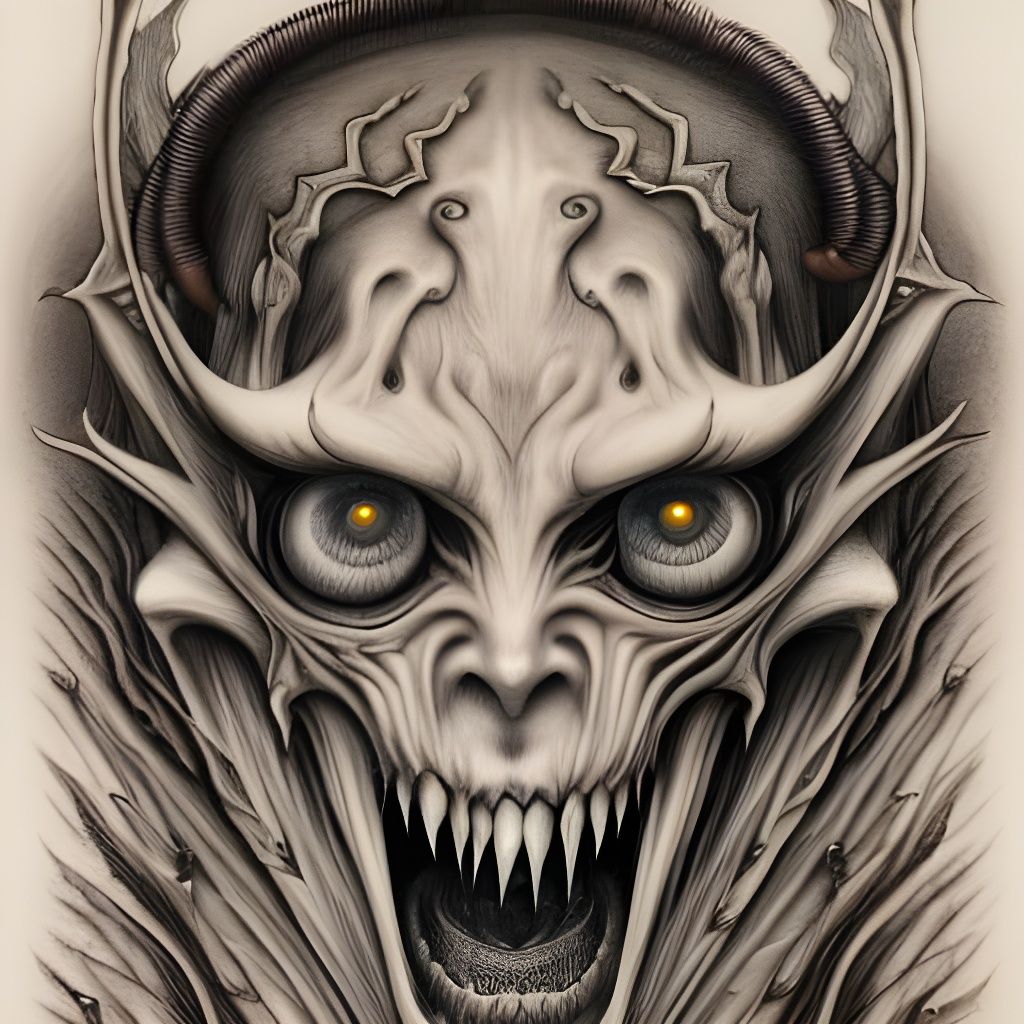 Detailed Portrait of a Demoness Witch in Ominous Style