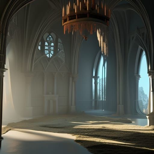 Detailed Gothic Bedroom Concept Art in 8K