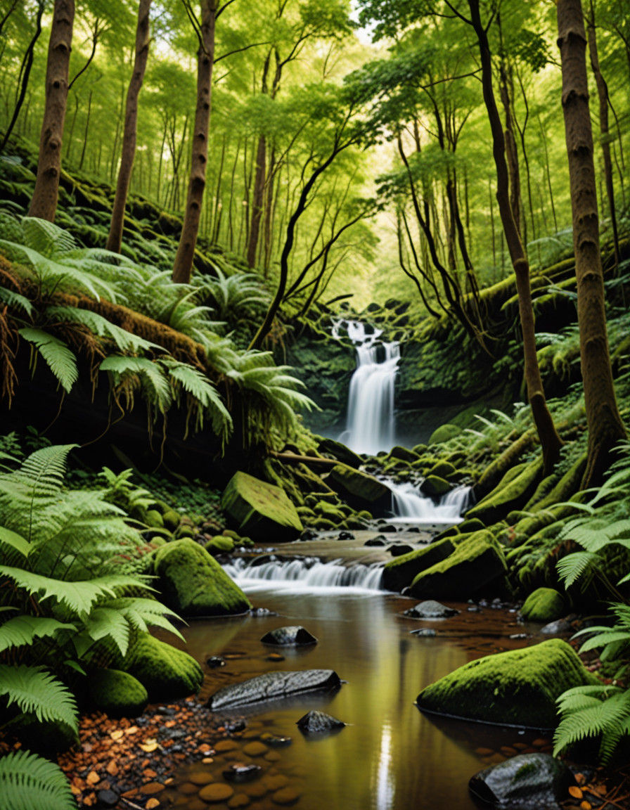 Earthy Forest Scene in Earthy Tones