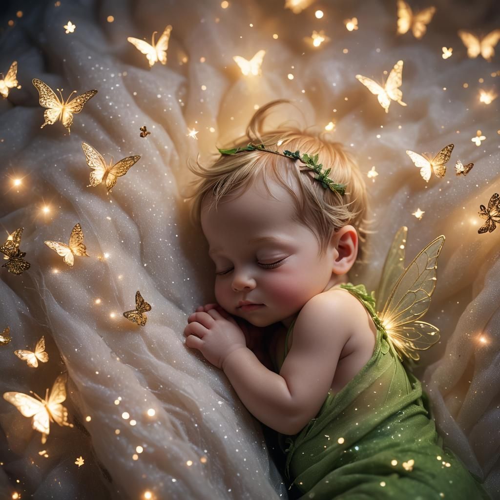 Cute Sleeping Baby Tinkerbell Macro Shot