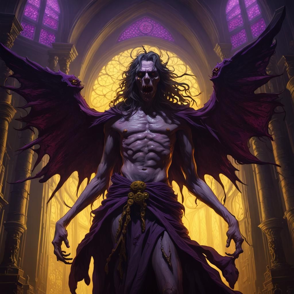 Sinister Vampire Lord in Dark Fantasy Style