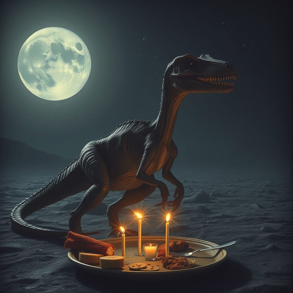Melancholic Velociraptor's Existential Dinner Search