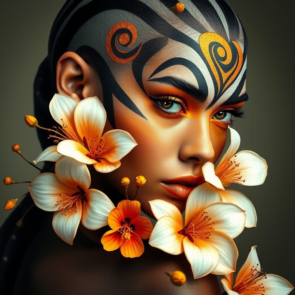 Surrealist Goddess in Vibrant Fantasy Aesthetic