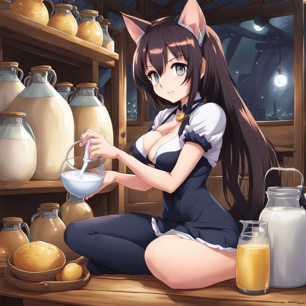 Anime Style Catgirl Illustration