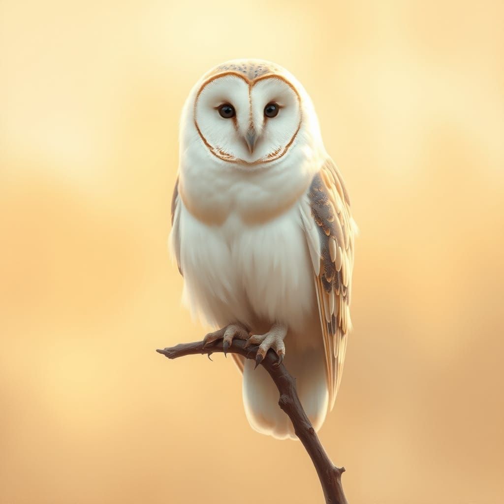 Majestic Barn Owl in Soft Golden Light