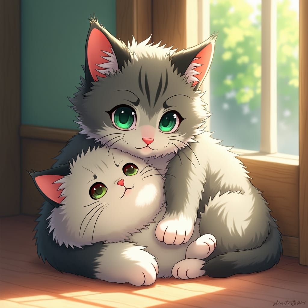 Cats Play: Anime Key Visual Composition