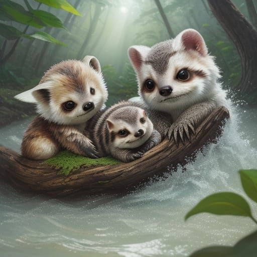 Adorable Baby Animals Play Together in Enchanted Forest