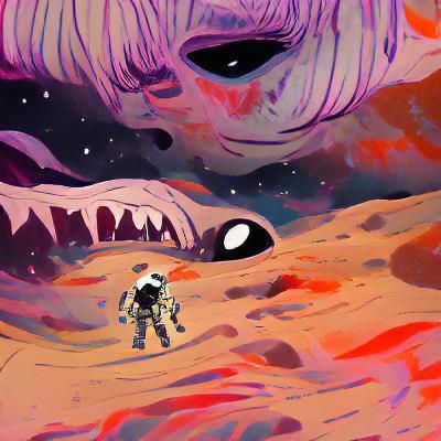 Astronaut Stranded on a Cosmic Horror Planet