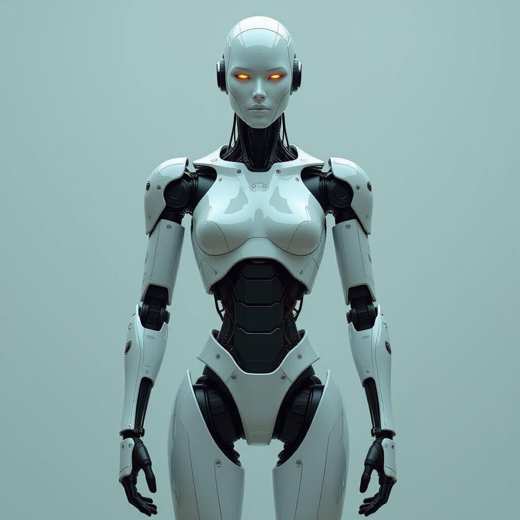 Minimalist Robot in Futuristic Style