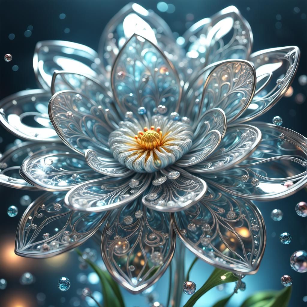 glass fantasy flower