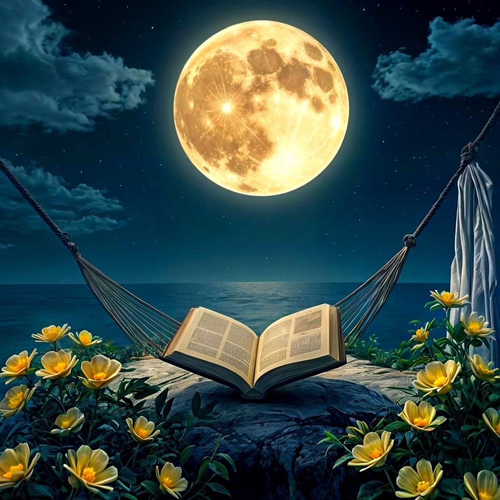 A secluded reading spot bathed in the gentle light of a harv...