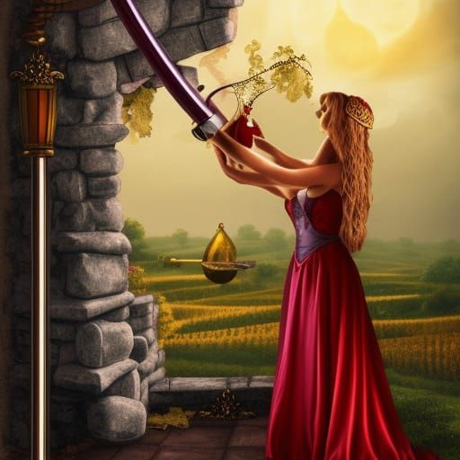 Fantasy Royal Couple's Game, Detailed Digital Art