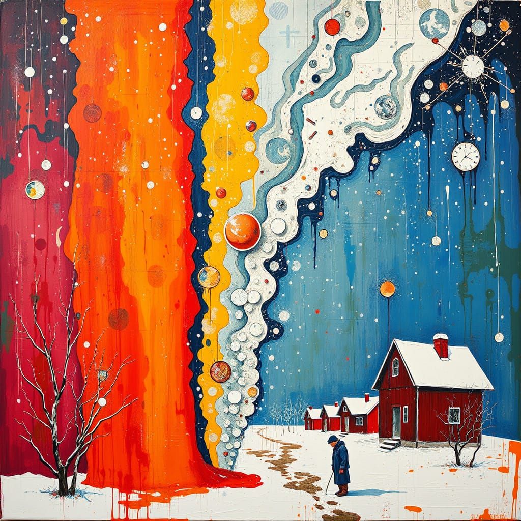 Surrealist Blizzard in Thick Wet Paint