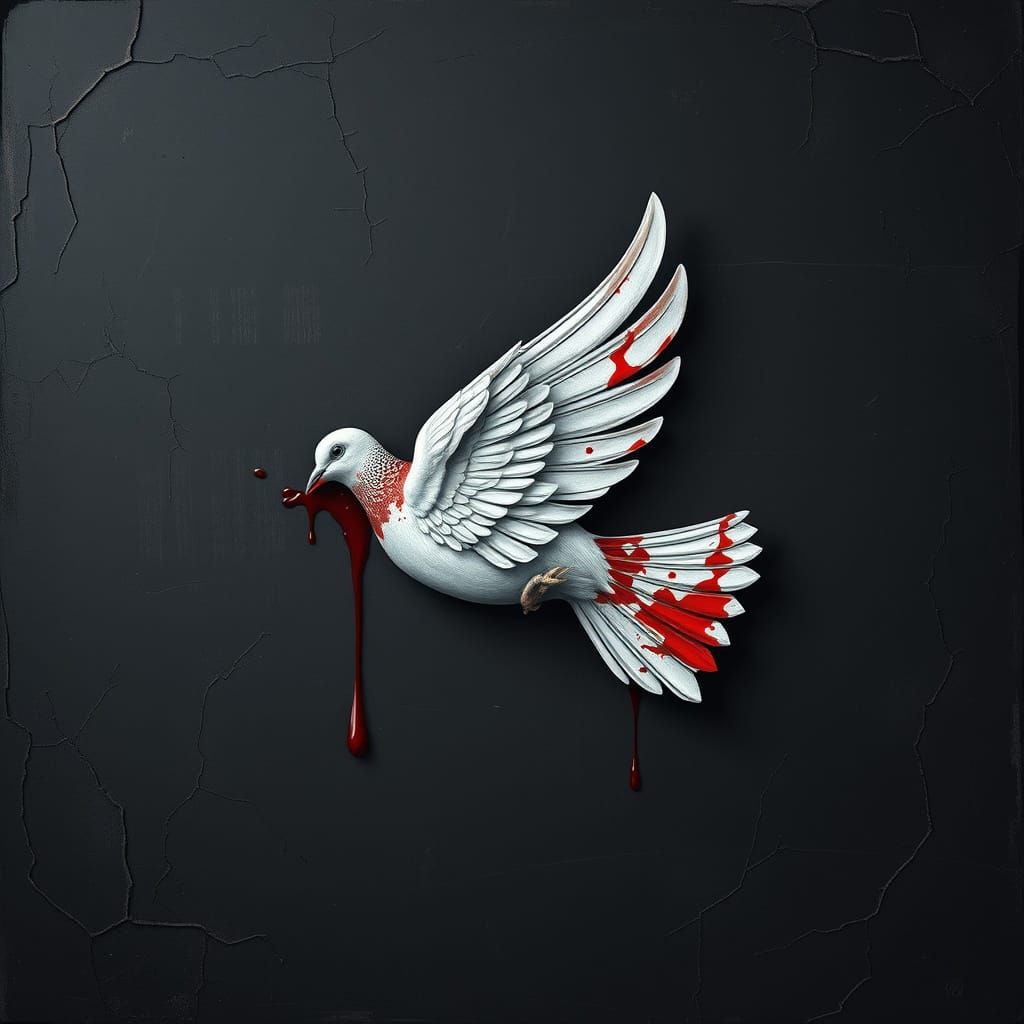 Blood-Stained Dove Wing in Abstract Fractal Style