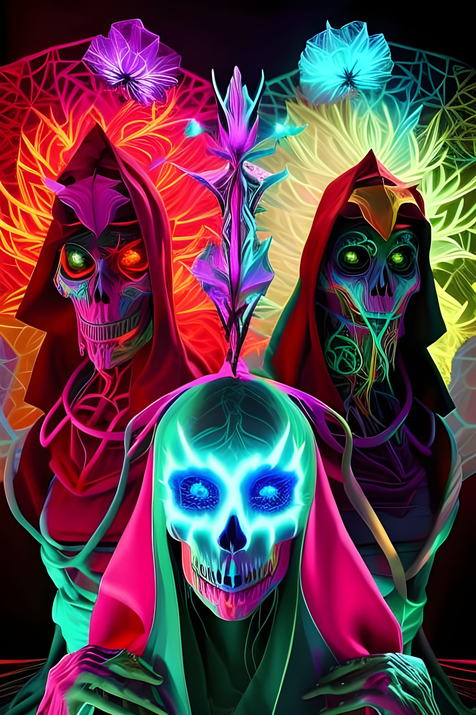 Day of the Dead Neon Skull Celebration
