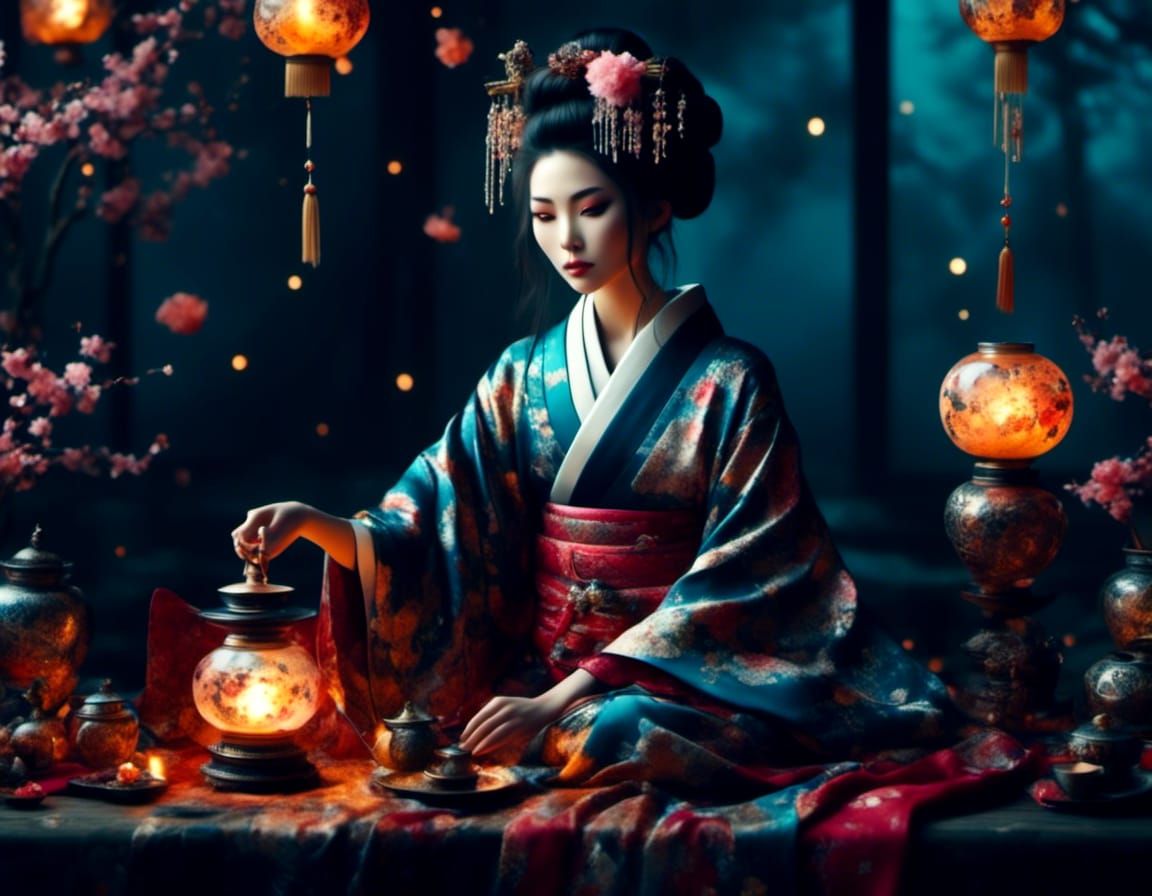 <lora:SuperHyperrealism:1.0> <lora:Beautiful Geisha:1.0> <lora:Minoucherie:1.0> A beautiful Asian woman in traditional k...